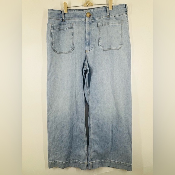 NWOT Maeve The Colette Wide Leg Jeans in Light Wash Blue 34P - Picture 4 of 6